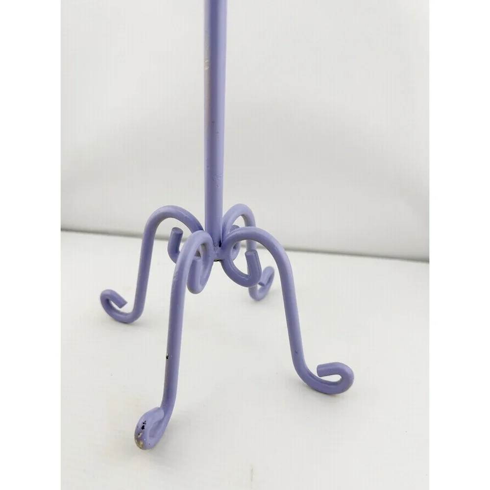 Vintage 1990 Metal Wire Purple Bow Shaped Jewelry Stand 15.5